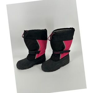 LL Bean Northwood Kids Snow Boots Size 6 Pink Black Insulated Winter Waterproof